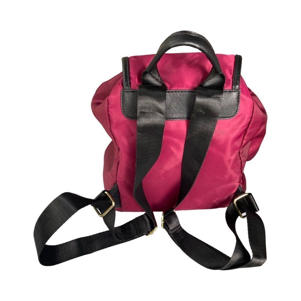 Compact Rucksack Backpack in Magenta Trimmed in Black - Picture 7 of 14